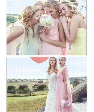 Bridesmaid Dresses Long Prom Dresses Multiple Wearing Methods Bridesmaid Gowns Light Yellow $46.74 Dresses