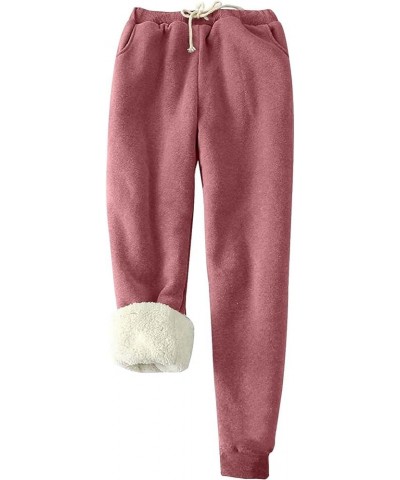 Christmas Women's Fleece Sweatpants Sherpa Lined Winter Warm Athletic Jogger Xmas Snowflake Printed Thermal Pants Red-009 $10...