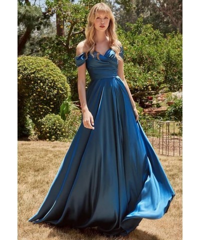 Off Shoulder V Neck Long Bridesmaid Dress for Women High Slit Pleats Formal Evening Dress YK815 Peach $31.89 Dresses