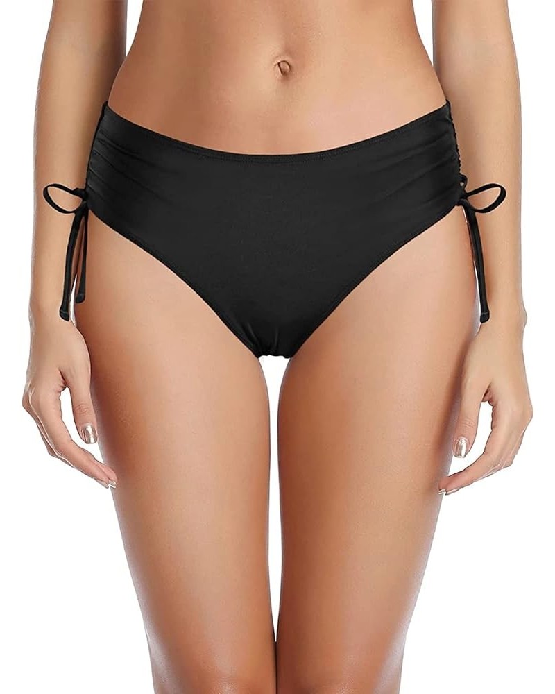 Women Bikini Bottoms Side Tie Adjustable Bathing Suit Swimsuit Full Coverage Swim Bottom Black $8.83 Swimsuits