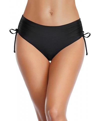 Women Bikini Bottoms Side Tie Adjustable Bathing Suit Swimsuit Full Coverage Swim Bottom Black $8.83 Swimsuits