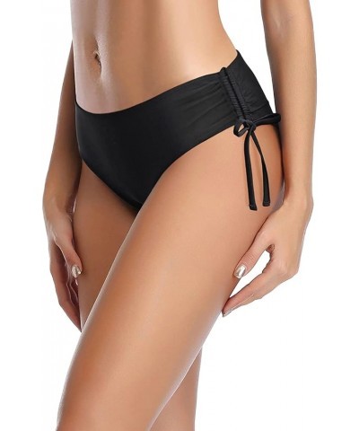 Women Bikini Bottoms Side Tie Adjustable Bathing Suit Swimsuit Full Coverage Swim Bottom Black $8.83 Swimsuits