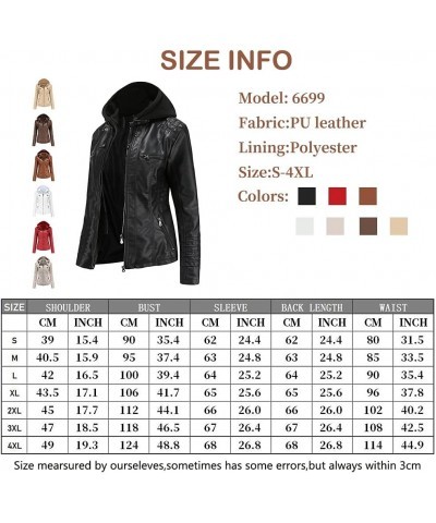 Women's Casual Stand Collar Detachable Hood PU Faux Leather Jacket Plus Size Moto Biker Coat Short Outwear Dark Brown $28.17 ...