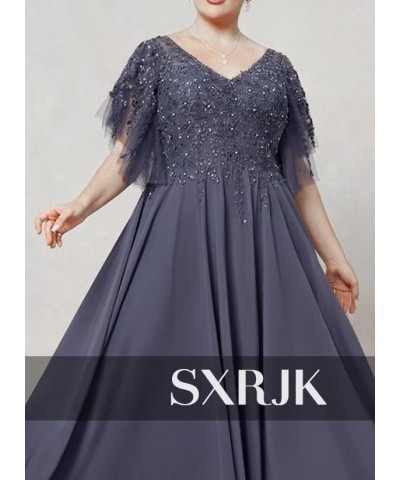 Beaded Sequin Mother of The Bride Dresses for Wedding Tea Length Lace Chiffon Mother of The Groom Dress Grape $34.00 Dresses