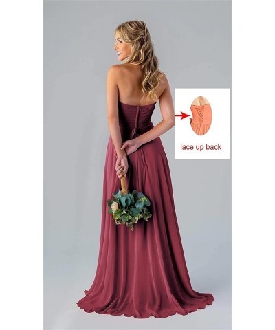 Women's Sweetheart Long Bridesmaid Dresses Long Chiffon Wedding Evening Formal Prom Dress Hot Pink $18.19 Dresses