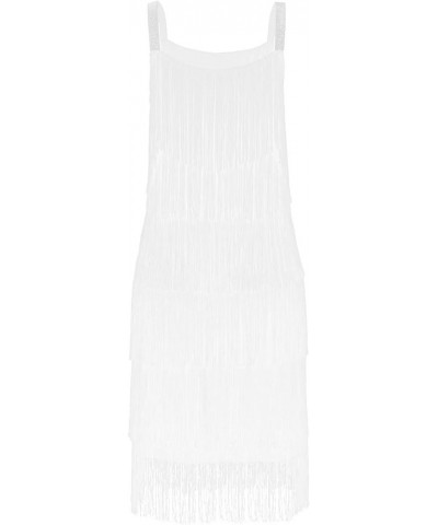 Dresses for Women 2023 Sexy Fringe Glitter Spaghetti Straps Bodycon Sexy Club Night Party Prom Dress 3-white $27.44 Dresses