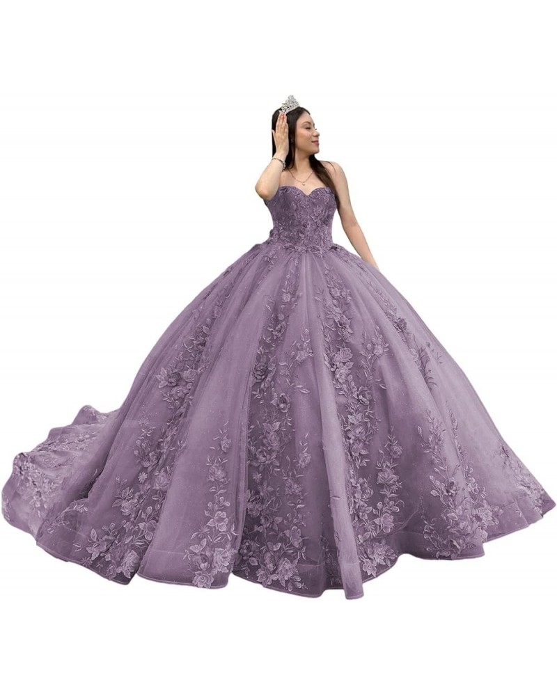 Strapless Quinceanera Dresses Ball Gown Puffy Sweet 16 Dresses for Teens Sweetheart Pegeant Gowns for Women CXL087 Dusty Mauv...