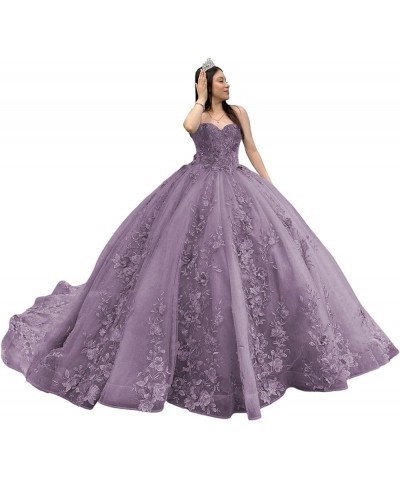 Strapless Quinceanera Dresses Ball Gown Puffy Sweet 16 Dresses for Teens Sweetheart Pegeant Gowns for Women CXL087 Dusty Mauv...