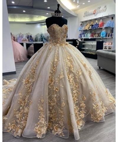 Strapless Quinceanera Dresses Ball Gown Puffy Sweet 16 Dresses for Teens Sweetheart Pegeant Gowns for Women CXL087 Dusty Mauv...