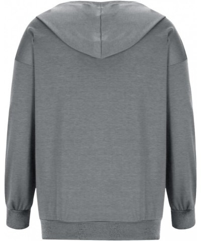 Zip Up Hoodies For Women,2023 Fall Outfits Casual Long Sleeve Hoodies Outerwear,Trendy Oversized Sweatshirt Coats C-gray $8.6...