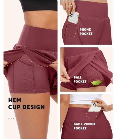 Women's 2 in 1 Running Shorts with Pockets High Waisted Athletic Workout Gym Shorts with Liner Honey Pink $14.74 Activewear