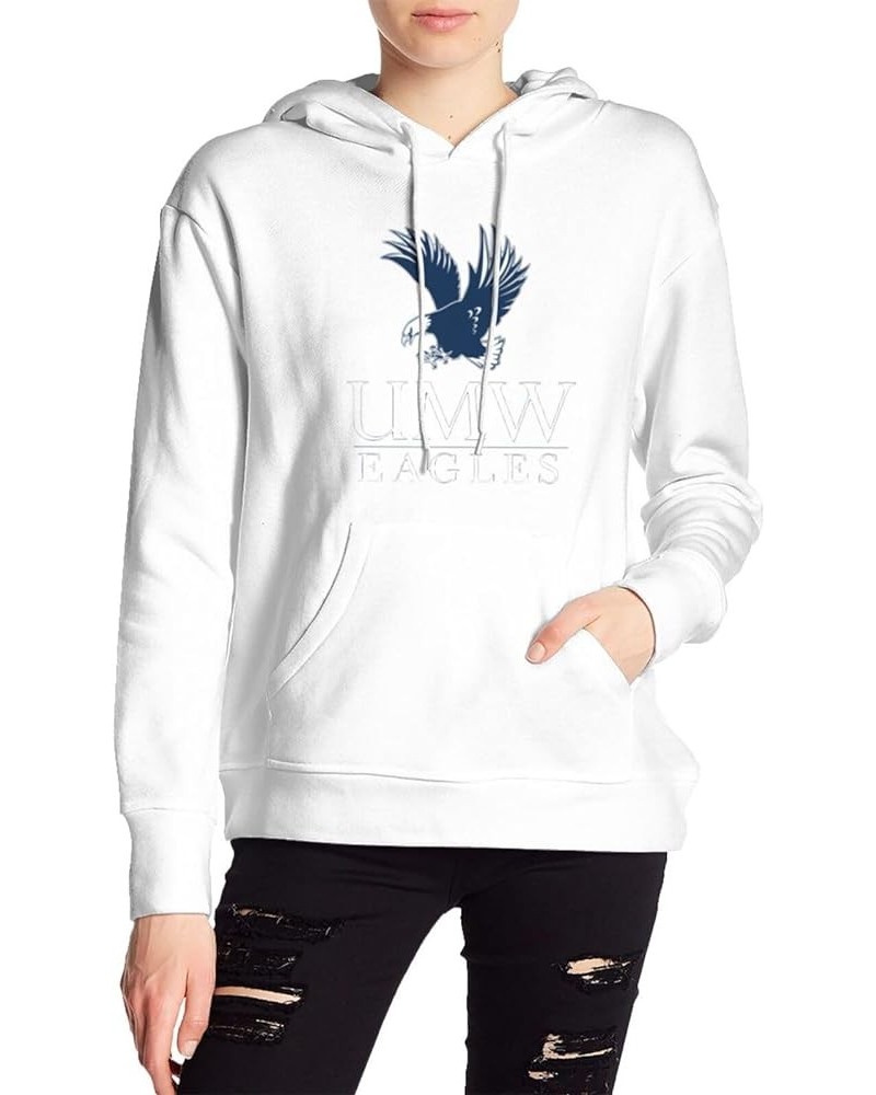 University Of Mary Washington Logo Womens Casual Hoodies Pullover Tops Drawstring Long Sleeve Sweatshirts White $13.02 Hoodie...