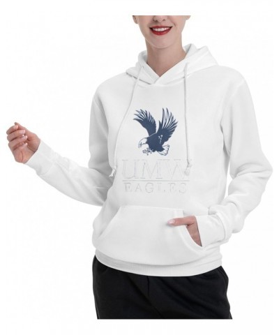 University Of Mary Washington Logo Womens Casual Hoodies Pullover Tops Drawstring Long Sleeve Sweatshirts White $13.02 Hoodie...