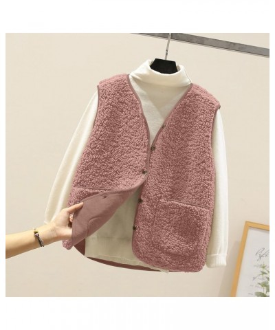 Women's Fleece Vest Casual Fuzzy Sleeveless Cozy Coats Lightweight Vest Winter Warm Sherpa Jacket With Pockets 02♛wine $8.39 ...