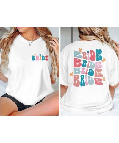 Bride Shirt Bride and Babe Oversized Shirts Retro Bachelorette T Shirt Wedding Vacation Short Sleeve Bachelorette Party Tops ...