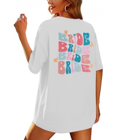 Bride Shirt Bride and Babe Oversized Shirts Retro Bachelorette T Shirt Wedding Vacation Short Sleeve Bachelorette Party Tops ...