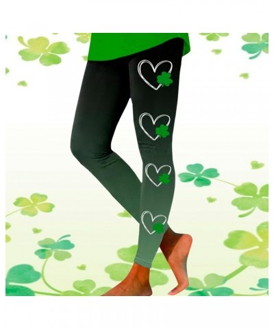 St Patricks Day Leggings for Women Print Tights St Pa Day Shamrock Leggings 3D Printed Irish Green Stretchy Yoga Pants Z42-am...