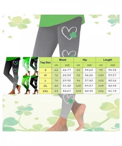 St Patricks Day Leggings for Women Print Tights St Pa Day Shamrock Leggings 3D Printed Irish Green Stretchy Yoga Pants Z42-am...