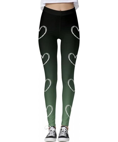 St Patricks Day Leggings for Women Print Tights St Pa Day Shamrock Leggings 3D Printed Irish Green Stretchy Yoga Pants Z42-am...