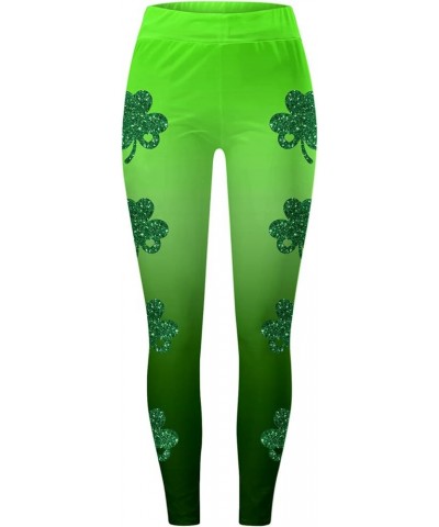 St Patricks Day Leggings for Women, Women's St Patricks Day Sparkly Shamrock Leggings High Waist Yoga Pants Tights Green $10....