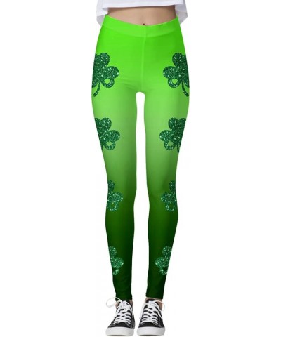 St Patricks Day Leggings for Women, Women's St Patricks Day Sparkly Shamrock Leggings High Waist Yoga Pants Tights Green $10....