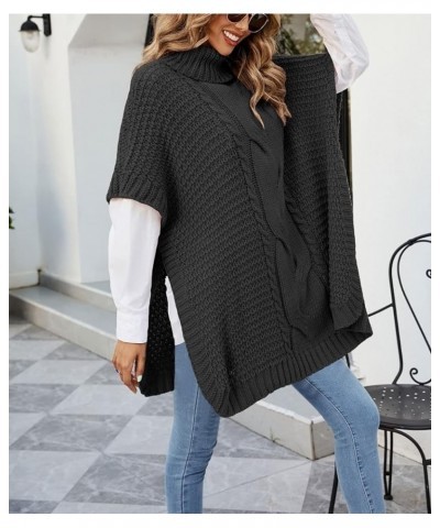 Women Sleeveless Turtleneck Sweater Vest Oversized Knit Batwing Tank Tops Loose High Low Hem Side Slit Pullover Black $23.39 ...