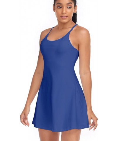 Women's Tennis Dress, Athletic Workout Sports Golf Dresses with Built-in Bra & Shorts Exercise Dresses for Women Skyblue $11....