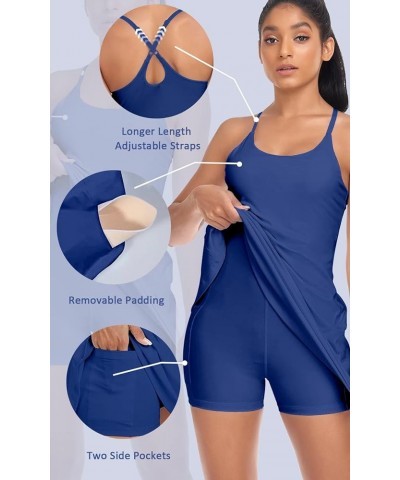 Women's Tennis Dress, Athletic Workout Sports Golf Dresses with Built-in Bra & Shorts Exercise Dresses for Women Skyblue $11....