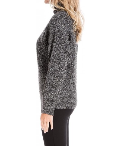 Women's Long Sleeve Mock Neck Sweater Black $19.55 Sweaters