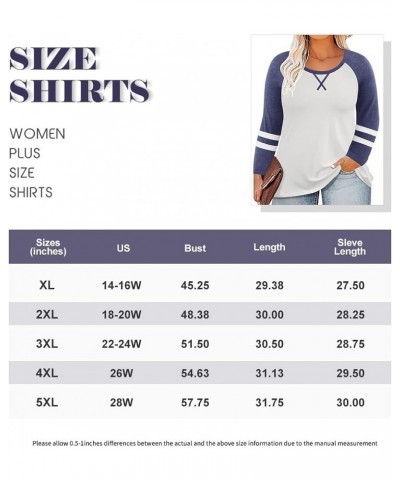 Plus Size Tops for Women Long Sleeve Shirts Colorblock Tshirt Striped Tunics Casual Fall Blouses 1XL-5XL 579-white Black $12....