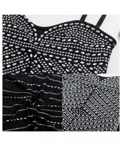 Women's Sexy Elegant Rhinestone Bodycon Dress Party Club Night Outfit Hot Drilling Clubwear 8b Black $25.18 Dresses