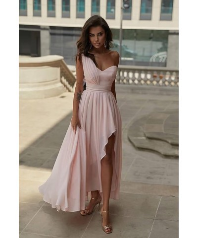 Women's Chiffon One Shoulder Bridesmaid Dresses for Wedding Slit High Low Prom Dresses Flowy Formal Evening Gowns Sage $25.85...