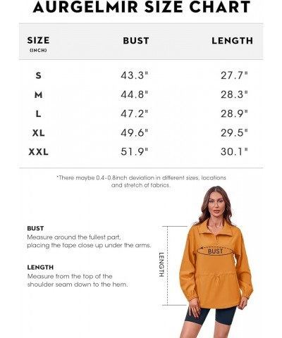 Women's Windbreaker Pullovers Waterproof Quarter Zip Stand Collar Drawstring Anorak Jackets with Pockets Black $21.72 Jackets