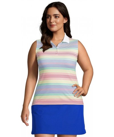 Women's Supima Cotton Polo Shirt Rainbow Stripes $16.92 Shirts