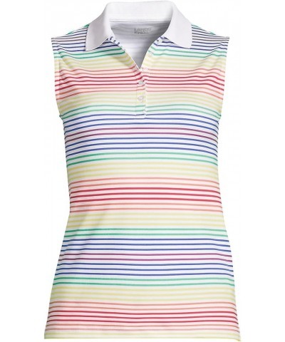 Women's Supima Cotton Polo Shirt Rainbow Stripes $16.92 Shirts