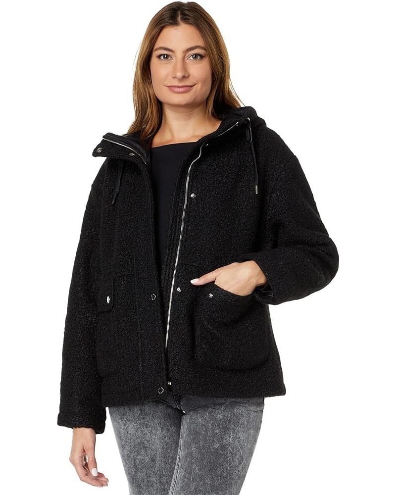 Short Hooded Wool Jacket V22724 Black $46.61 Coats