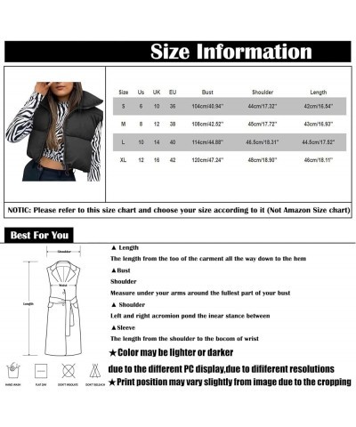 Womens Vest Warm Sleeveless Zip Up Jacket Coats Fashion Plus Size Winter Puffer Vest C-khaki $12.18 Vests