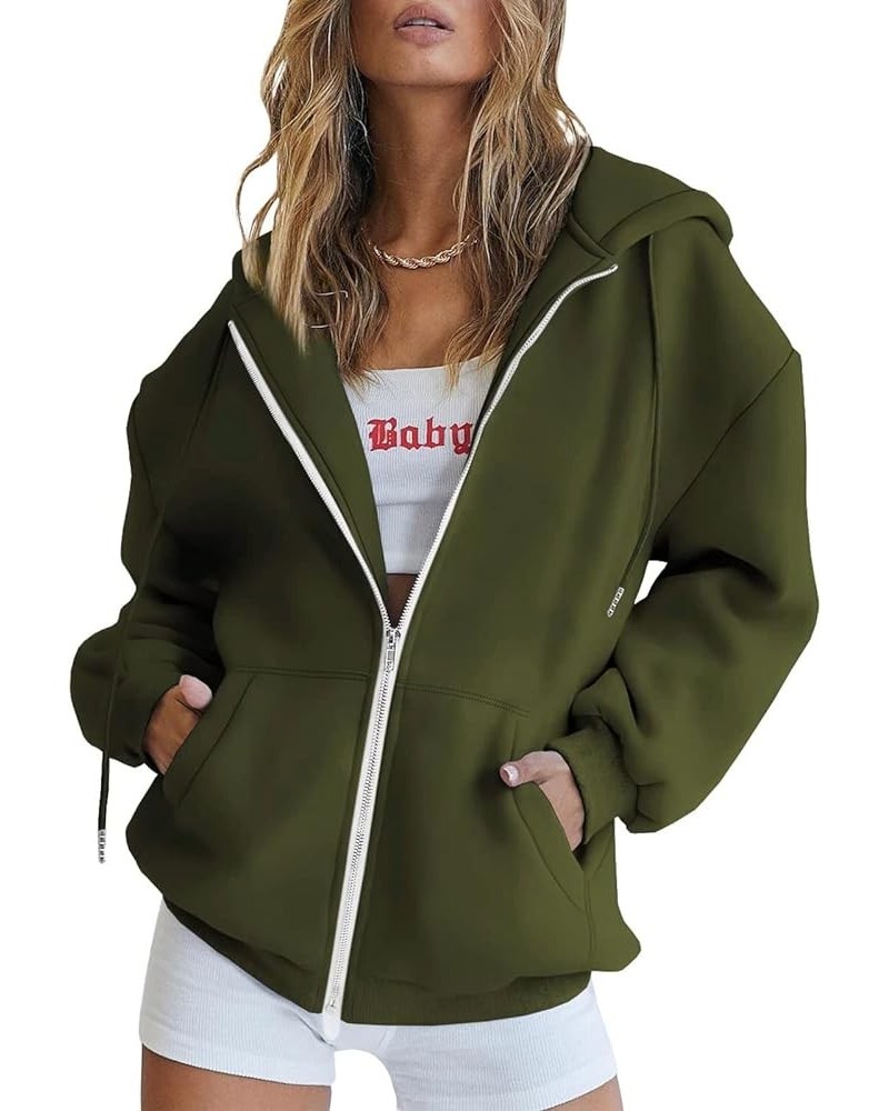 Women's Coats for Winter Faux Fur Long Sleeve Hoodies Fuzzy Fleece Outerwear Zipper Drawstring Jackets Llarmy Green-a $5.87 J...