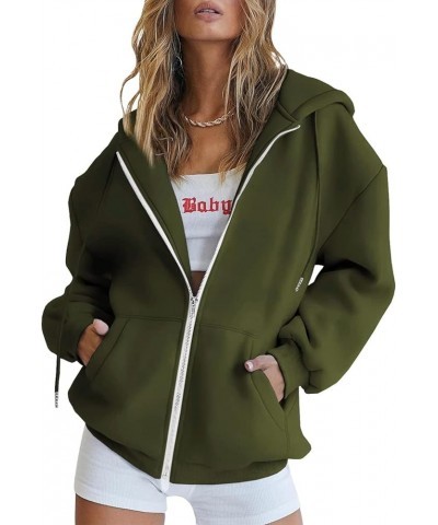 Women's Coats for Winter Faux Fur Long Sleeve Hoodies Fuzzy Fleece Outerwear Zipper Drawstring Jackets Llarmy Green-a $5.87 J...