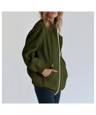 Women's Coats for Winter Faux Fur Long Sleeve Hoodies Fuzzy Fleece Outerwear Zipper Drawstring Jackets Llarmy Green-a $5.87 J...