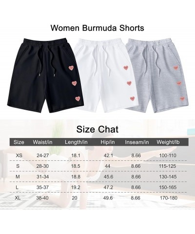 Womens Bermuda Sweat Shorts Elastic Waist 8" Drawstring Athletic Shorts with Pockets Summer Running Shorts for Women Gray $7....