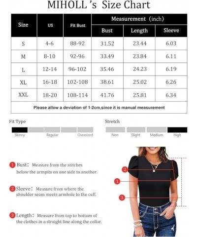 Women's Short Sleeve Shirt Round Neck Summer Casual Blouses Tops A01_ Black $10.44 T-Shirts