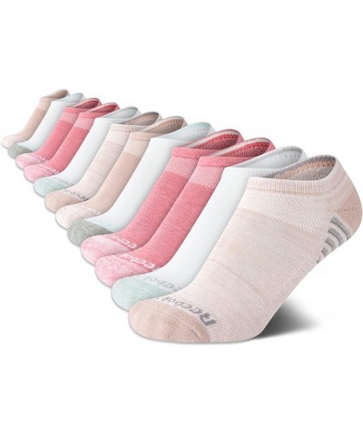 Women's No Show Athletic Breathable Low Cut Cushioned Socks (12 Pack) Pink Rose Multi $13.99 Activewear