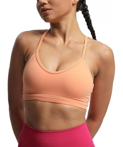 Women's Workout Y Sports Bras Fitness Backless Padded Trainning Active Gym Bra Yoga Crop Tank Top Papaya $16.42 Lingerie