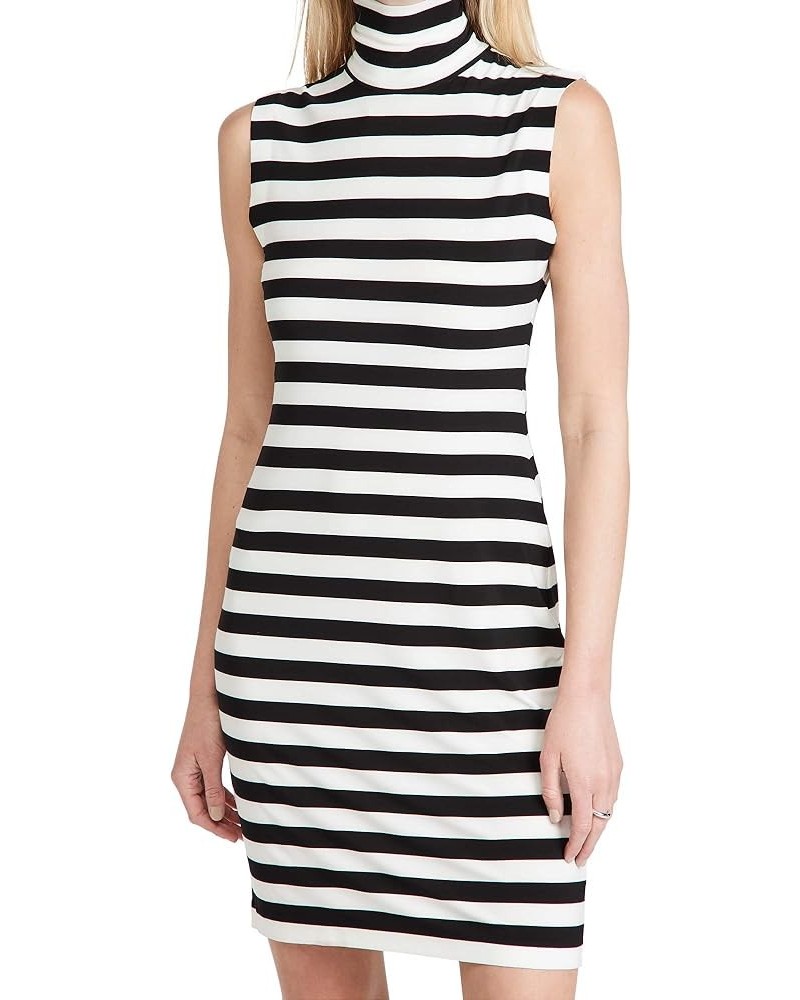 Women's Slim Fit Sleeveless Turtle Dress to Knee 3/4 Stripe $52.56 Dresses