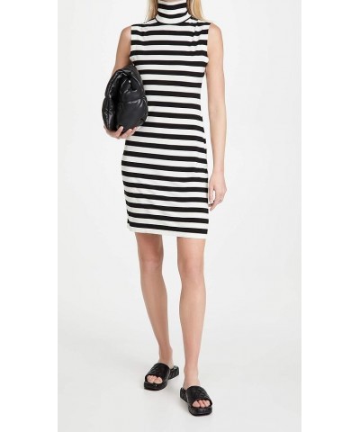 Women's Slim Fit Sleeveless Turtle Dress to Knee 3/4 Stripe $52.56 Dresses