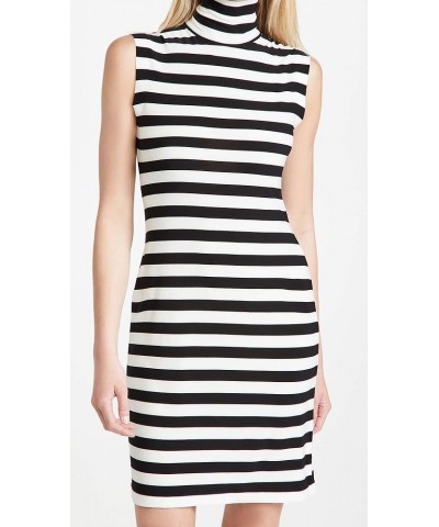 Women's Slim Fit Sleeveless Turtle Dress to Knee 3/4 Stripe $52.56 Dresses