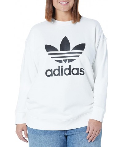 Women's Trefoil Crew Sweatshirt White $20.69 Activewear