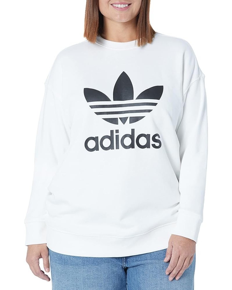 Women's Trefoil Crew Sweatshirt White $20.69 Activewear