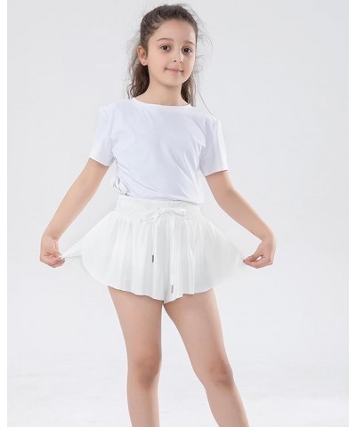 Girls Athletic Flowy Shorts with Liner 2-in-1 Tennis Butterfly Shorts with Pockets A-white $7.40 Shorts